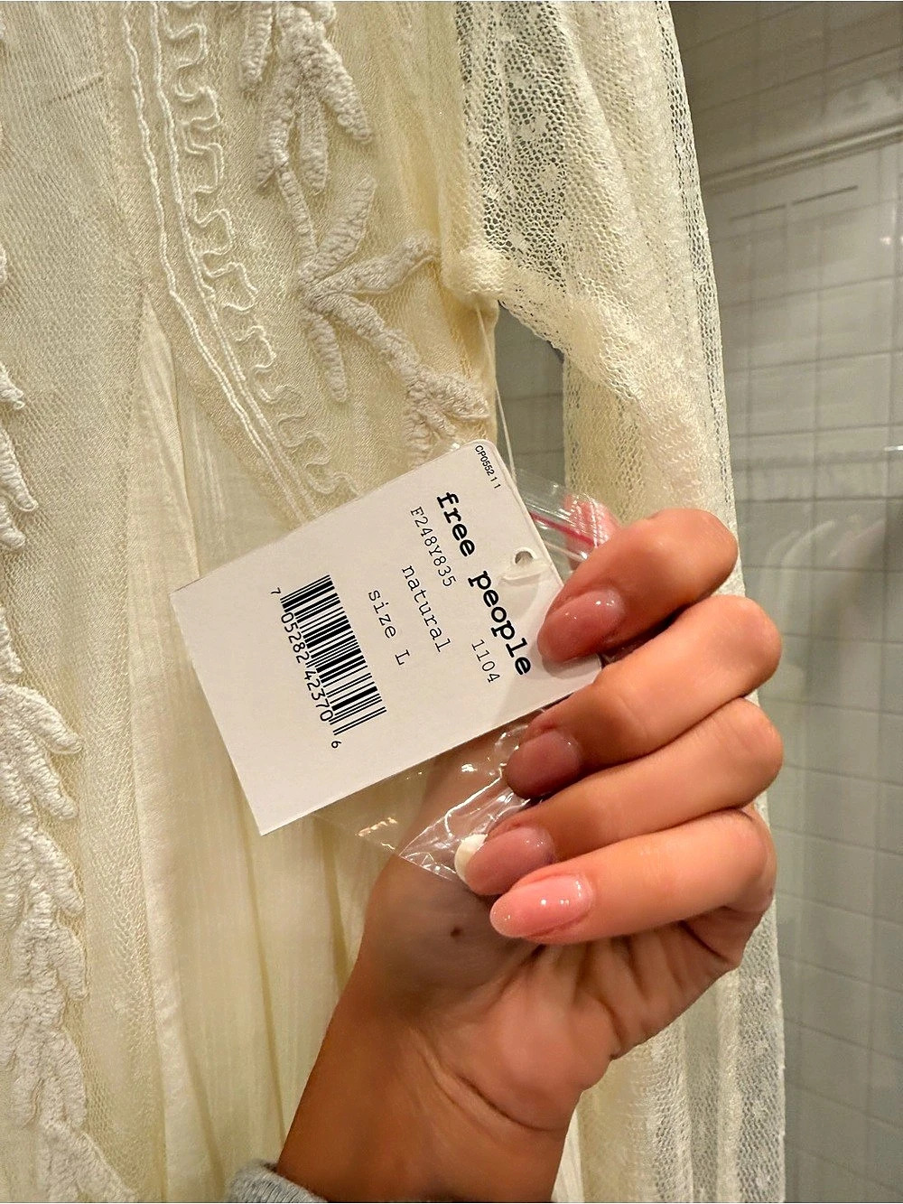 Free People Embroidered Mini Dress in Cream  New With Tags - Picture 4 of 4